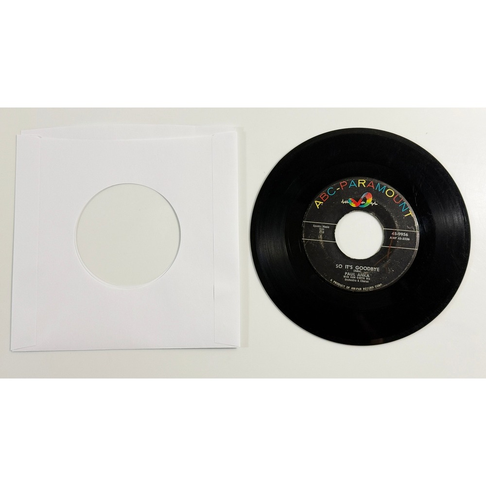 ABC-Paramount Vinyl Record Unisex 7" Black Good Paul Anka So It's Goodbye 45 RPM